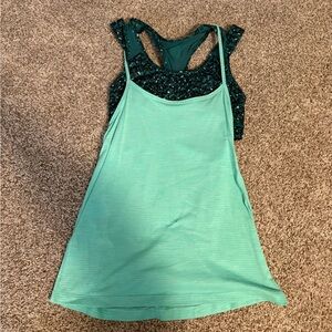 Lululemon Teal Tank Top with Sports Bra Attached Size 4